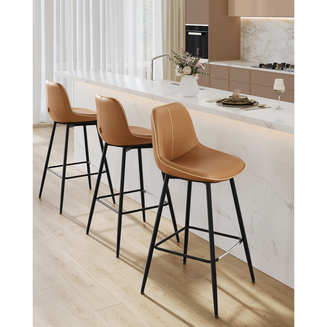 Set od 2 barske stolice s ergonomskim naslonom , visina sjedala 73 cm, smeđe | VASAGLE-Vasdom.hr