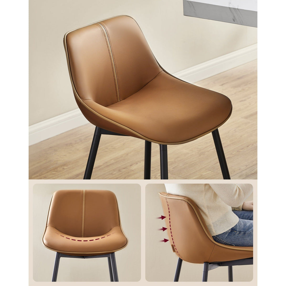 Set od 2 barske stolice s ergonomskim naslonom , visina sjedala 73 cm, smeđe | VASAGLE-Vasdom.hr