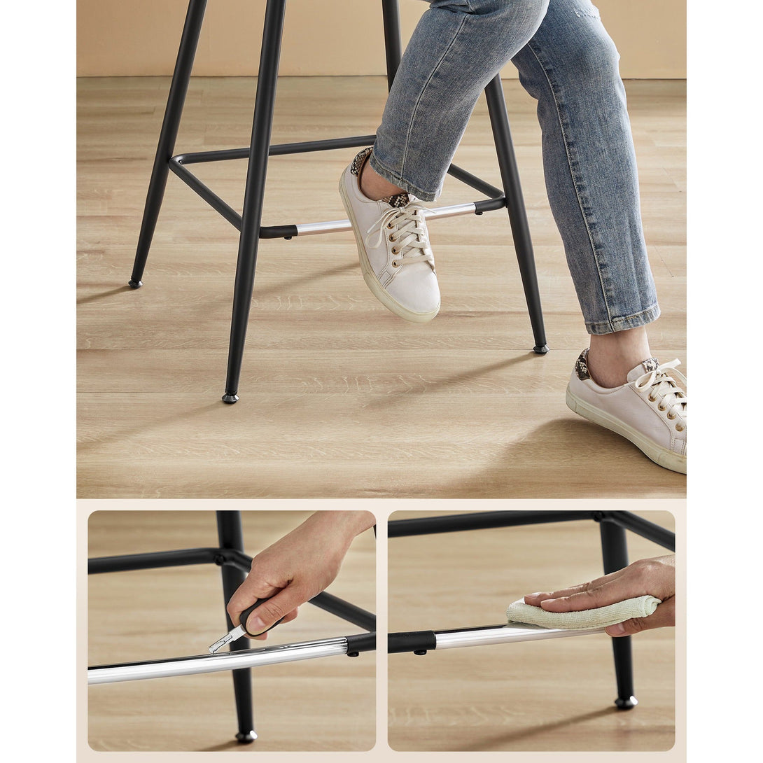 Set od 2 barske stolice s ergonomskim naslonom , visina sjedala 73 cm, smeđe | VASAGLE-Vasdom.hr