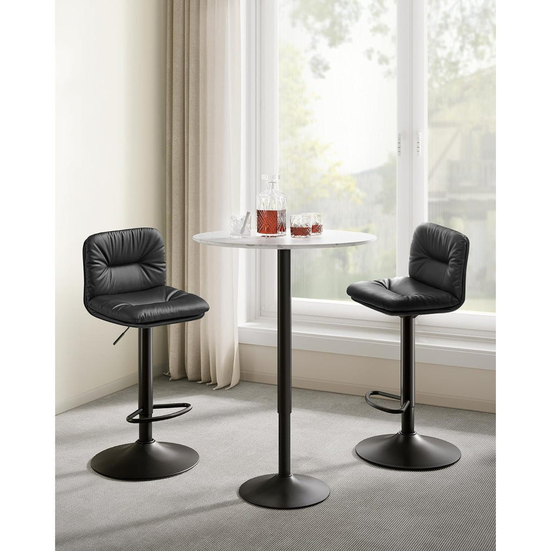 Set od 2 barske stolice s naslonom, podesive visine, 47 x 41 x (89–110) cm, crne | VASAGLE-Vasdom.hr