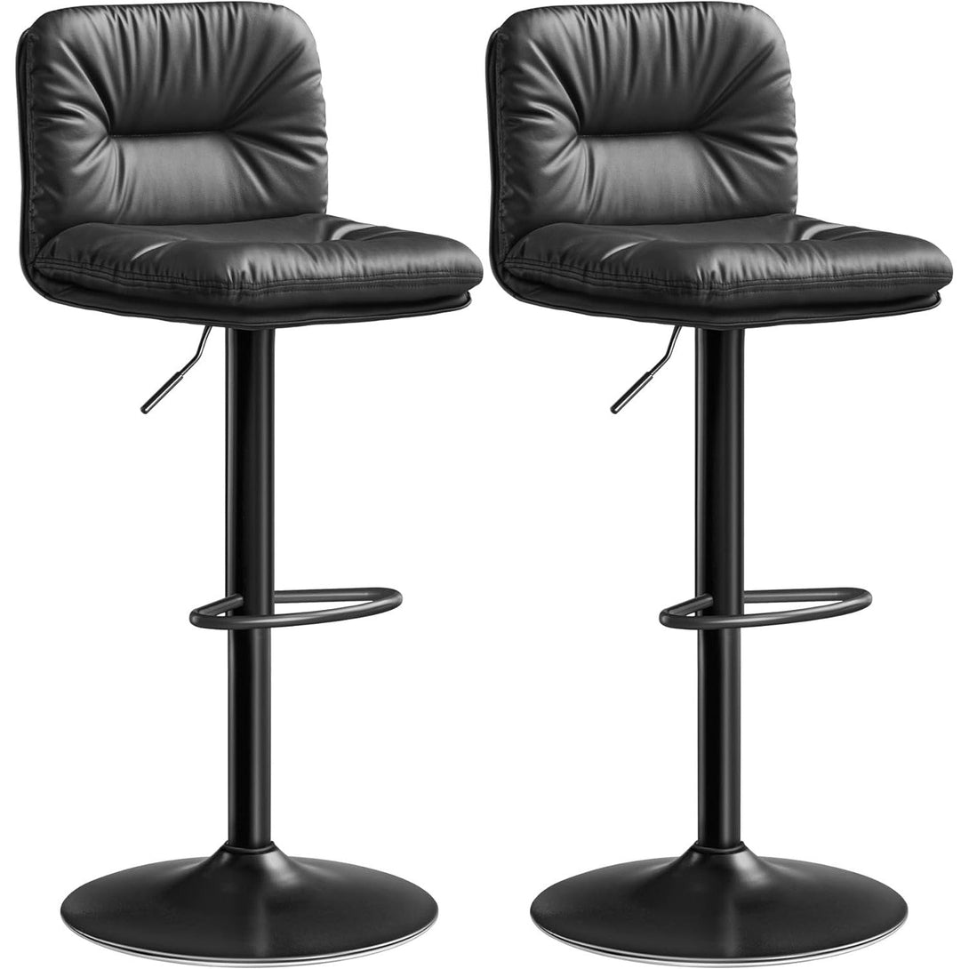 Set od 2 barske stolice s naslonom, podesive visine, 47 x 41 x (89–110) cm, crne | VASAGLE-Vasdom.hr