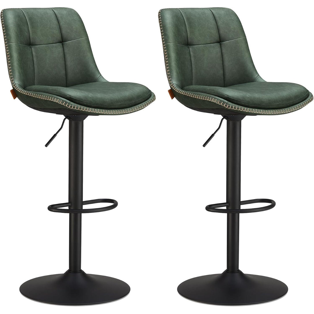 Set od 2 barske stolice sa naslonom, 44 x 48 x (90-112) cm, šumsko zelena | VASAGLE-Vasdom.hr