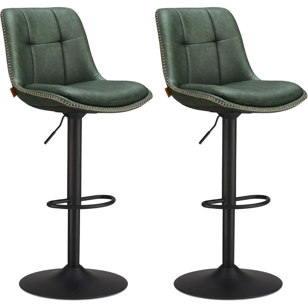 Set od 2 barske stolice sa naslonom, 44 x 48 x (90-112) cm, šumsko zelena | VASAGLE-Vasdom.hr