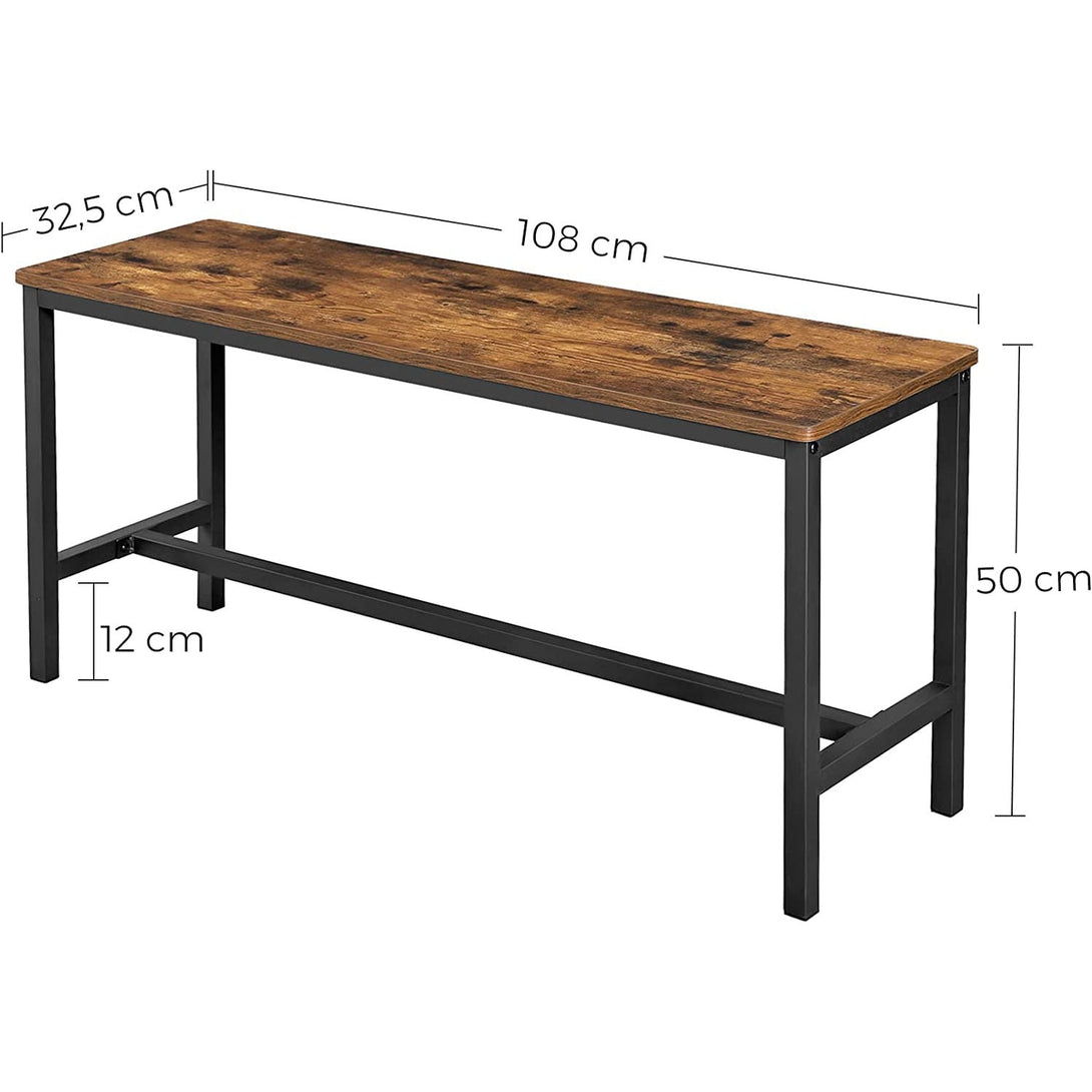 Set od 2 blagovaonse klupe, 108 x 33,5 x 50 cm, vintage smeđe i crne | VASAGLE-Vasdom.hr