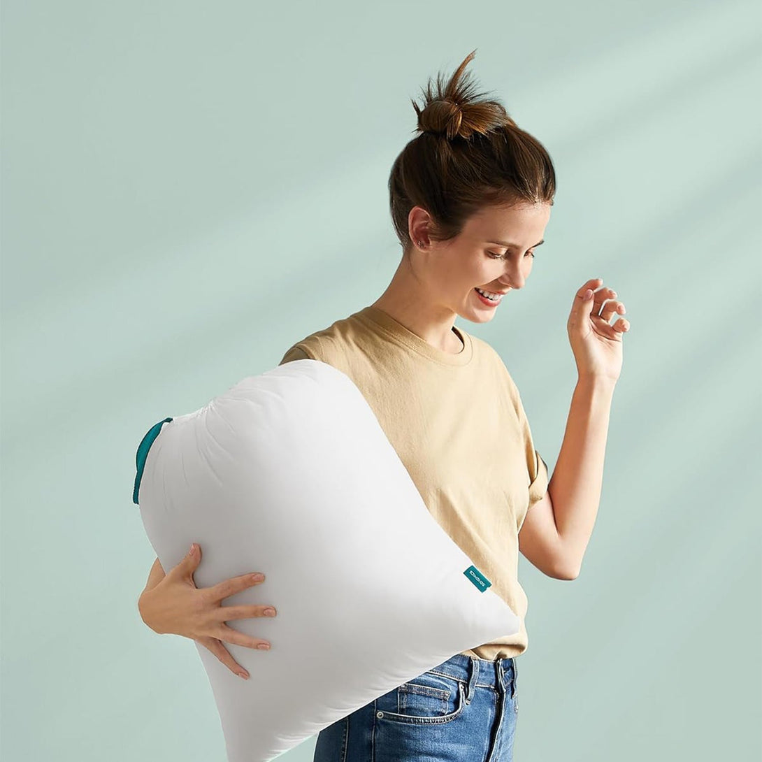 Set od 2 jastuka 80 x 80 cm, perivi u perilici na 60°, pahuljasto bijeli | SONGMICS-Vasdom.hr