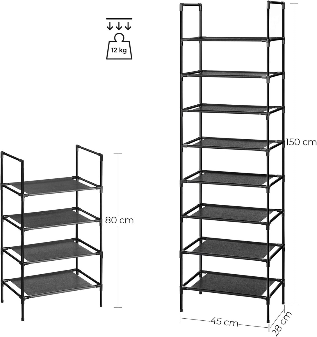 Set od 2 stalka za cipele s 4 razine, 28 x 45 x 80 cm, crne boje | SONGMICS-Vasdom.hr