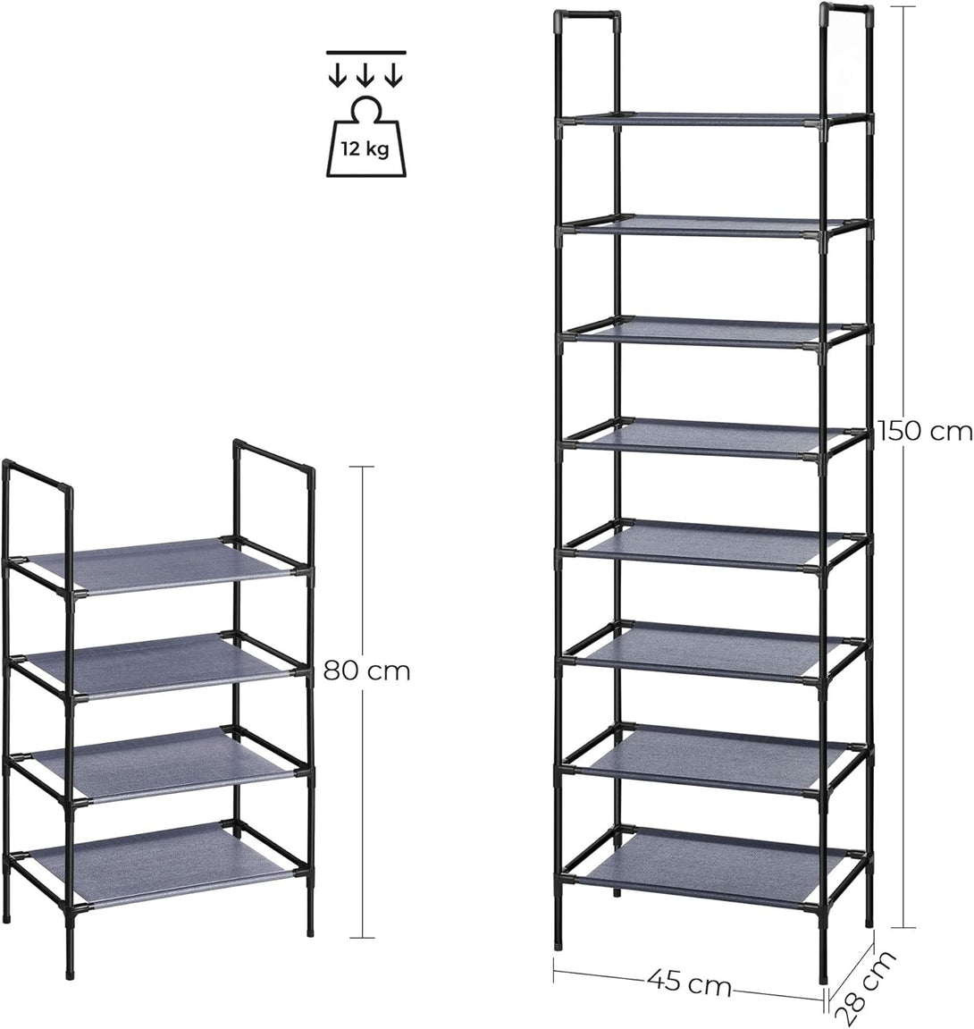Set od 2 stalka za cipele s 4 razine, 28 x 45 x 80 cm, sive boje | SONGMICS-Vasdom.hr