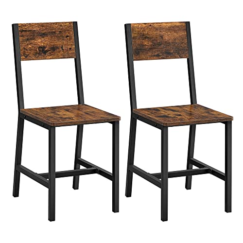 Set od 2 stolice za blagovaonu, 36 x 46,6 x 87,1 cm, rustikalna smeđa i crna | VASAGLE-Vasdom.hr