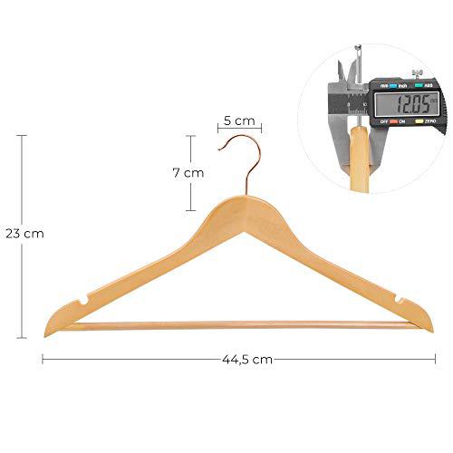 Set od 20 komada drvenih, protukliznih vješalica za odjeću, boje drveta | SONGMICS-Vasdom.hr