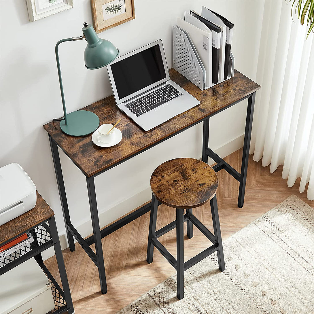 Set od 4 barske stolice, dimenzija 32 x 65 cm (ø x v), smeđe-crne | VASAGLE-Vasdom.hr