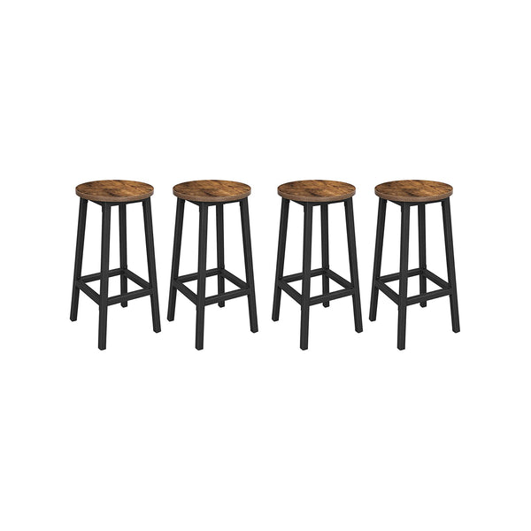 Set od 4 barske stolice, dimenzija 32 x 65 cm (ø x v), smeđe-crne | VASAGLE-Vasdom.hr