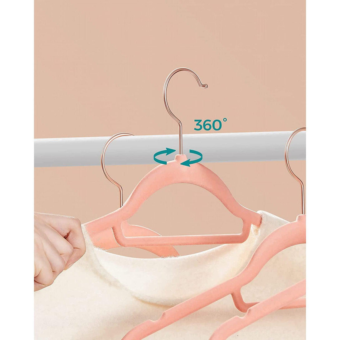 Set od 50 protukliznih, baršunastih vješalica, ružičaste boje | SONGMICS-Vasdom.hr