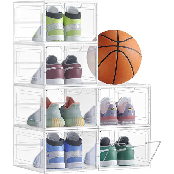Set od 6 plastičnih, prozirnih kutija za pohranu obuće, 27 x 34,5 x 19 cm, bijele | SONGMICS-Vasdom.hr