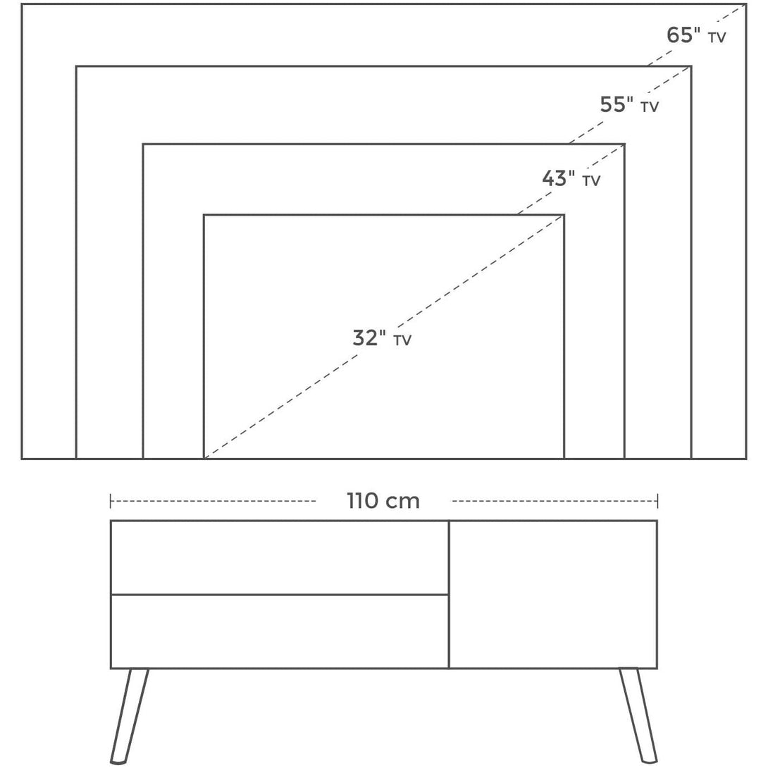 Skandinavski TV stalak 110 x 40 x 49,5 cm bijeli | VASAGLE-Vasdom.hr