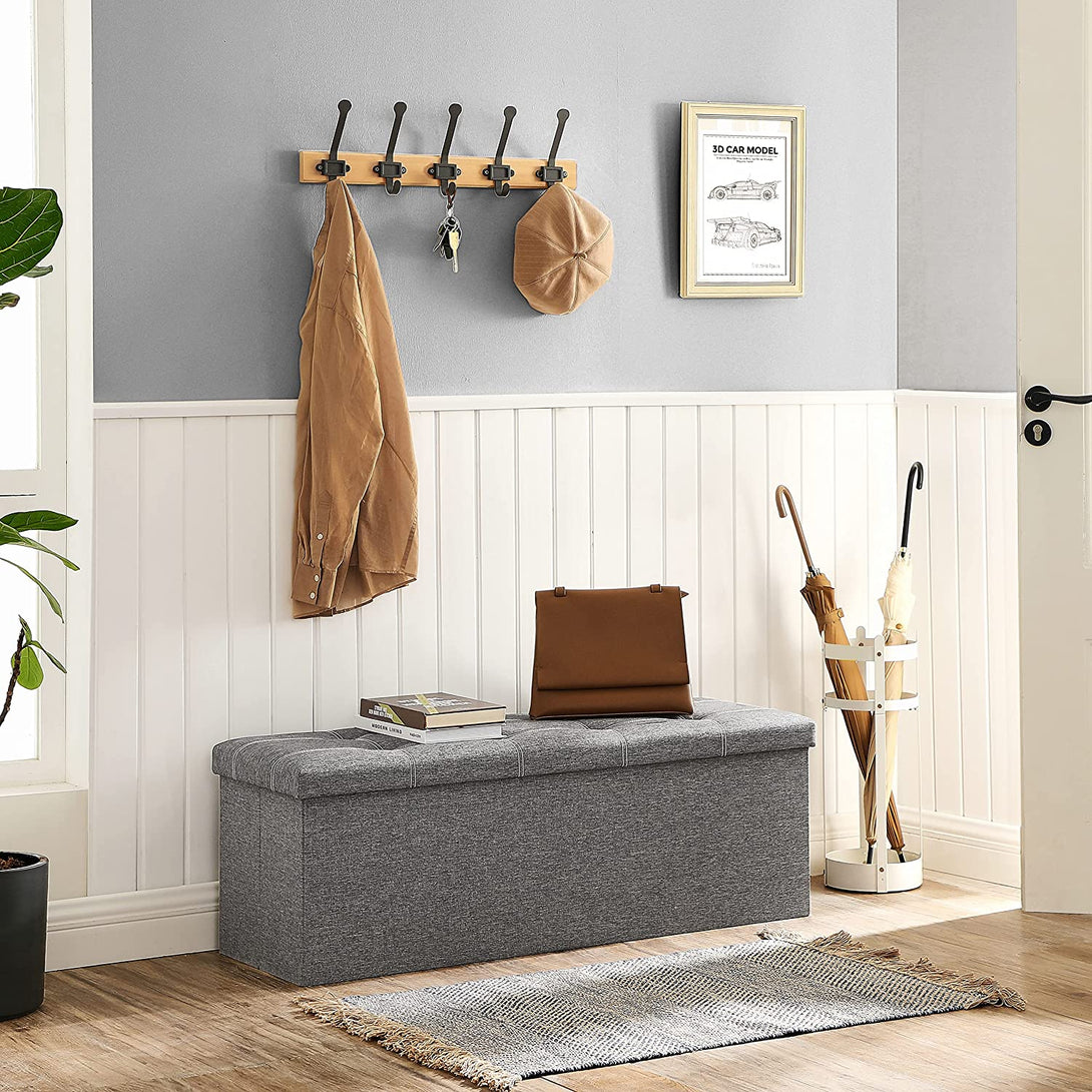 Skladišna klupa nosivosti do 300 kg, 110 x 38 x 38 cm, svijetlo siva | SONGMICS-Vasdom.hr