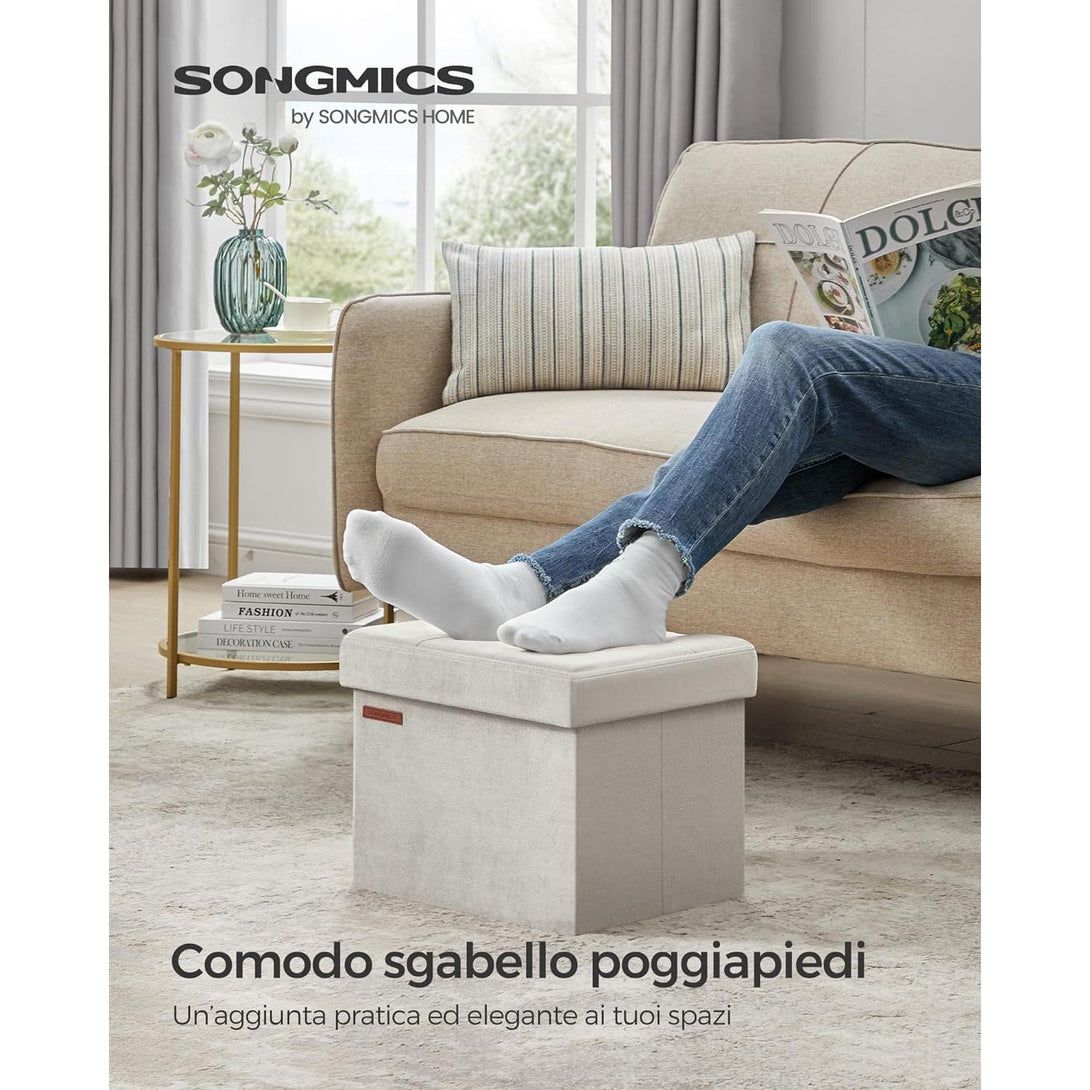 Skladišni tabure, nosivost do 130 kg, 31x41x31 cm, krem bijeli | SONGMICS-Vasdom.hr