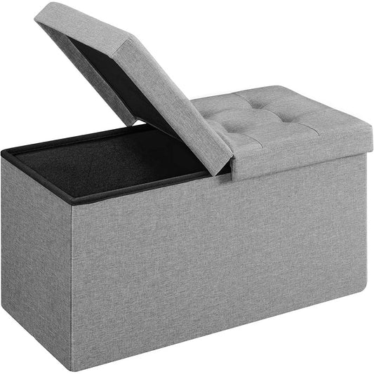 Sklopiva klupa za odlaganje, 76 x 38 x 38 cm, svijetlo siva | SONGMICS-Vasdom.hr