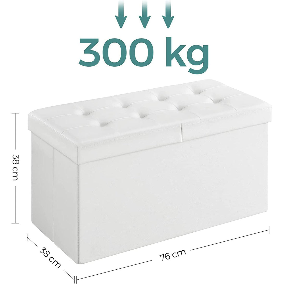 Sklopiva klupa za odlaganje kapaciteta 80L, 76 x 38 x 38 cm, bijela | SONGMICS-Vasdom.hr