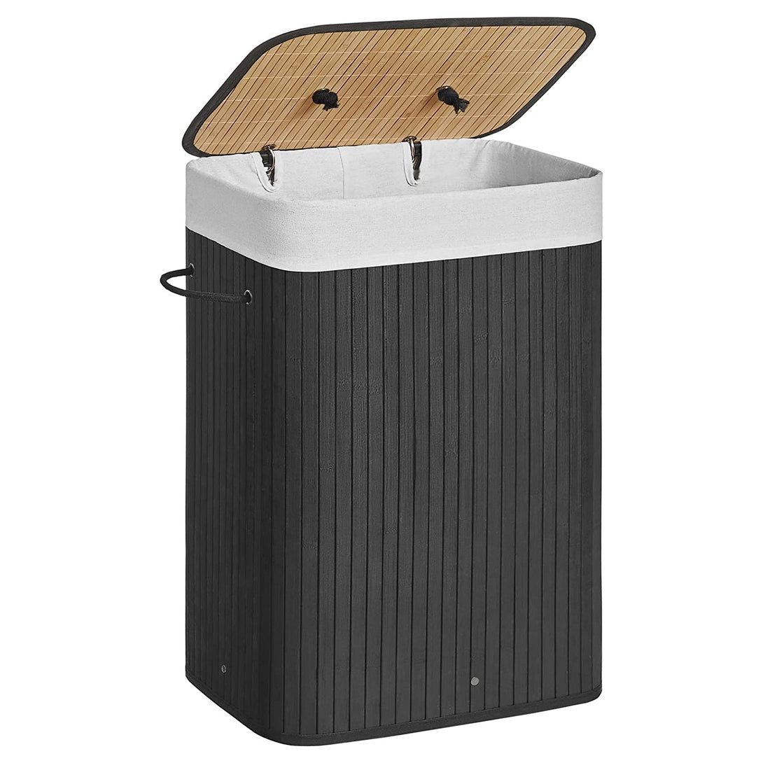 Sklopiva košara za rublje od bambusa 72 L, 40 x 30 x 60 cm, crna | SONGMICS-Vasdom.hr