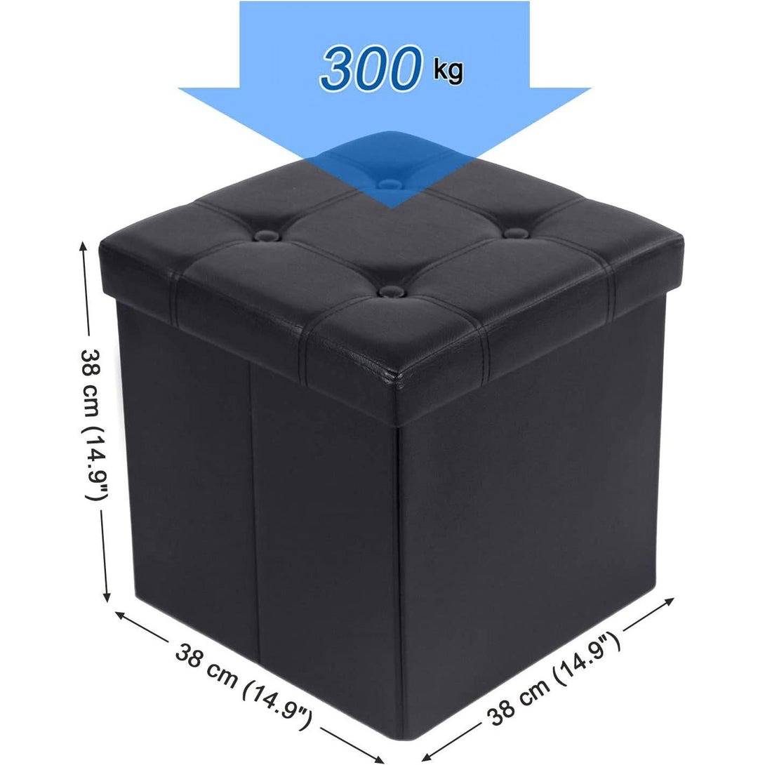 Sklopivi tabure za pohranu , nosivosti 300kg, crna, 38x38x38 cm, crne boje | SONGMICS-Vasdom.hr