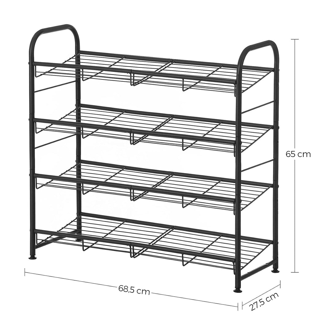 Stalak za cipele na 4 razine, polica za odlaganje, crna | SONGMICS-Vasdom.hr