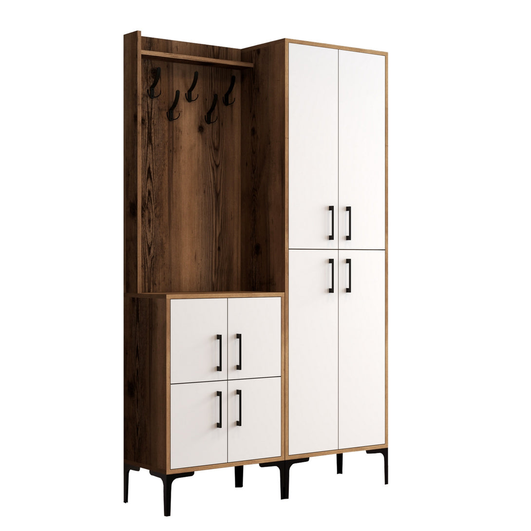 Stalak za hodnik Berlin BA - Walnut, White-Vasdom.hr