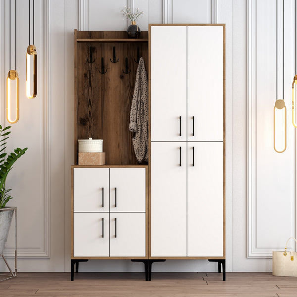 Stalak za hodnik Berlin BA - Walnut, White-Vasdom.hr