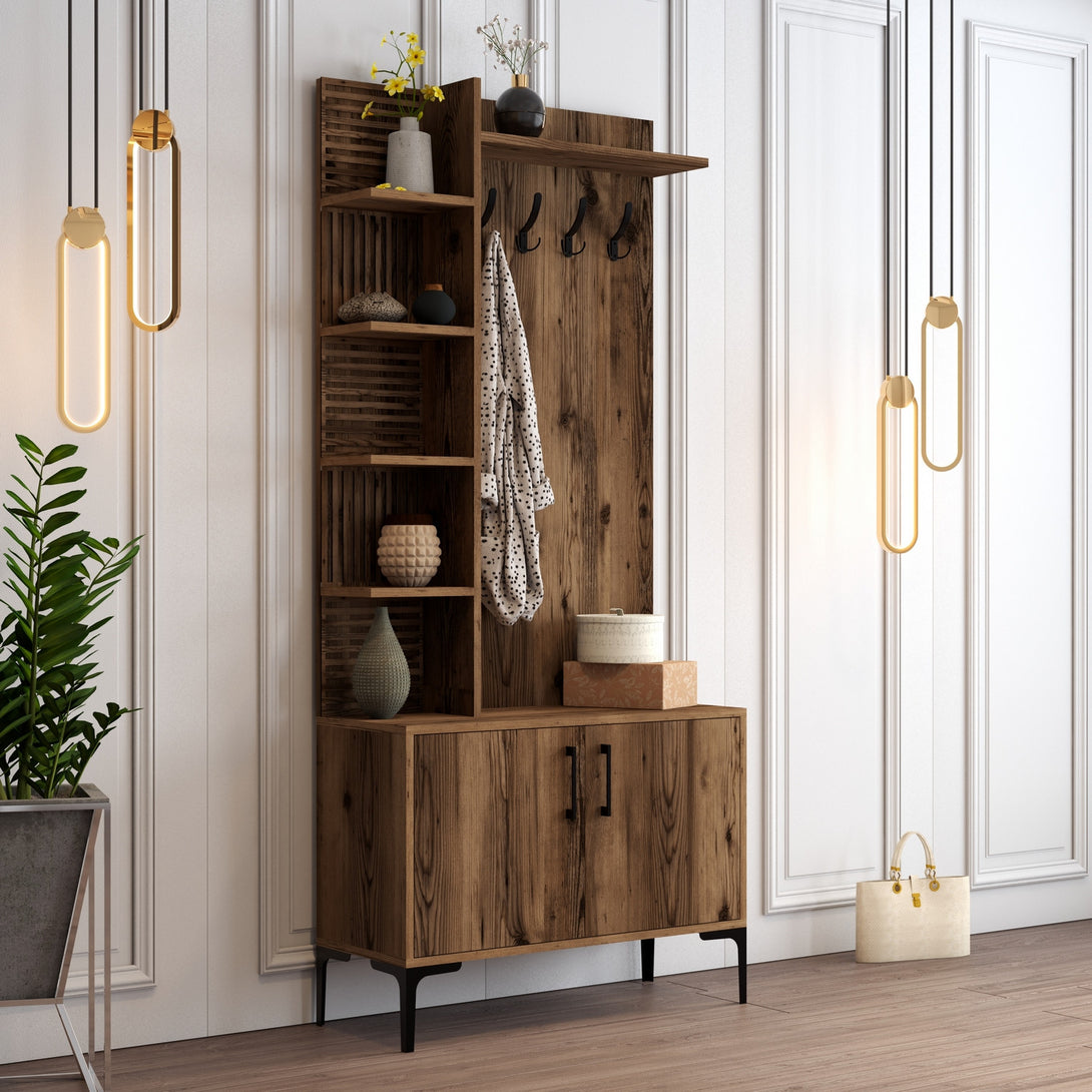 Stalak za hodnik Viyana D - Walnut-Vasdom.hr