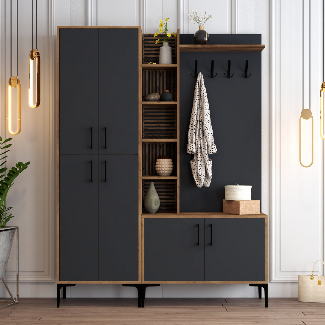 Stalak za hodnik Viyana DA - Walnut, Anthracite-Vasdom.hr
