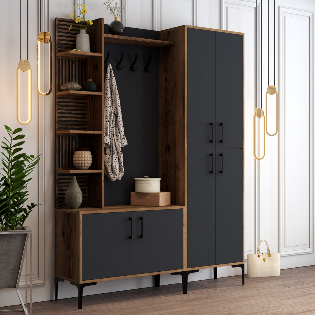 Stalak za hodnik Viyana DA - Walnut, Anthracite-Vasdom.hr
