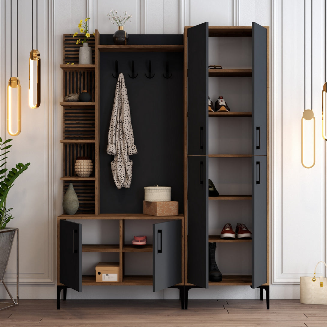 Stalak za hodnik Viyana DA - Walnut, Anthracite-Vasdom.hr
