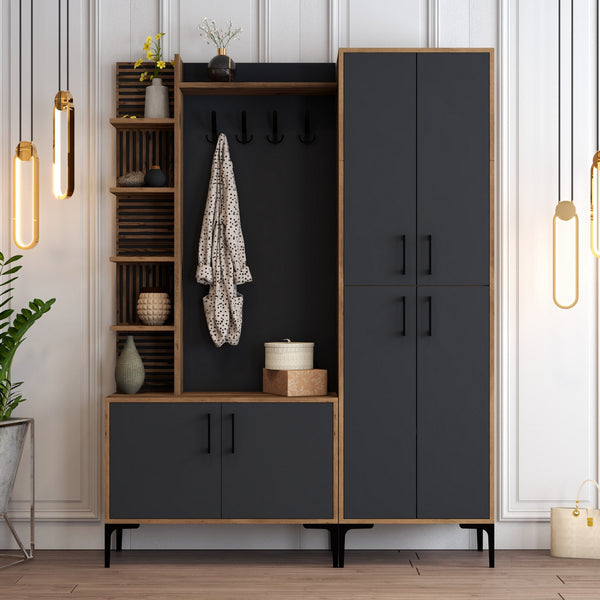 Stalak za hodnik Viyana DA - Walnut, Anthracite-Vasdom.hr