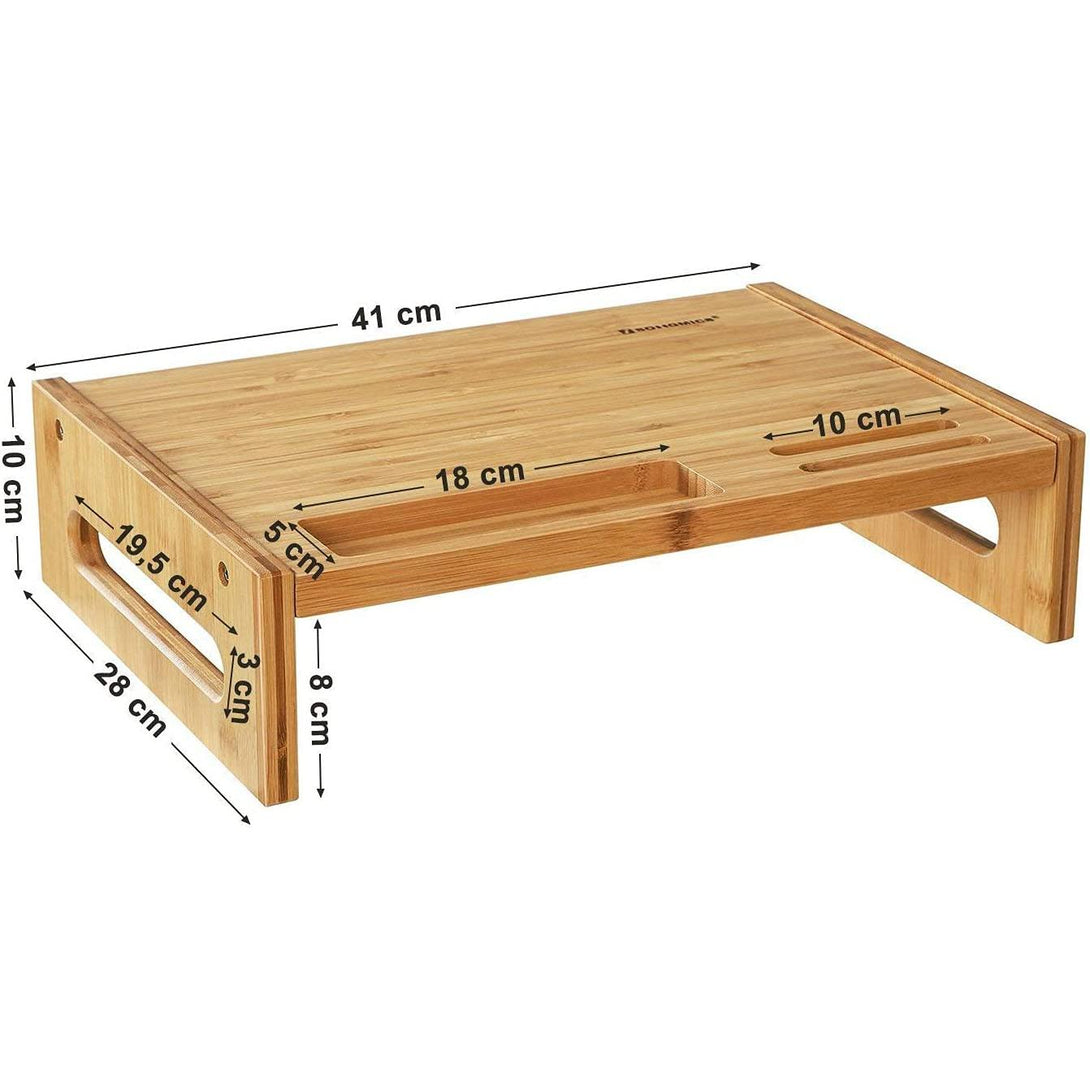 Stalak za monitor od bambusa, stolni organizator visine 10 cm | SONGMICS-Vasdom.hr