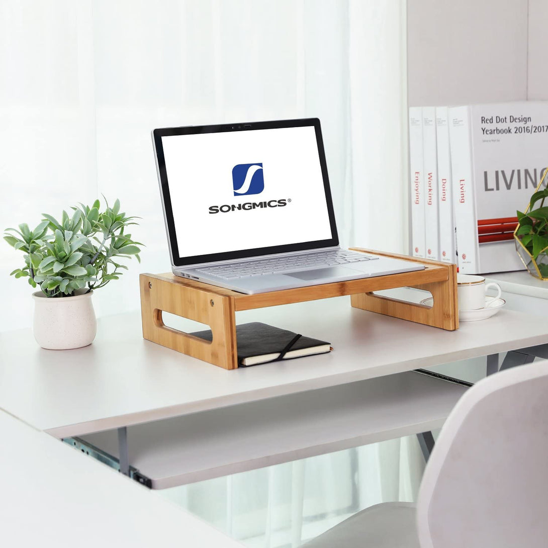 Stalak za monitor od bambusa, stolni organizator visine 10 cm | SONGMICS-Vasdom.hr