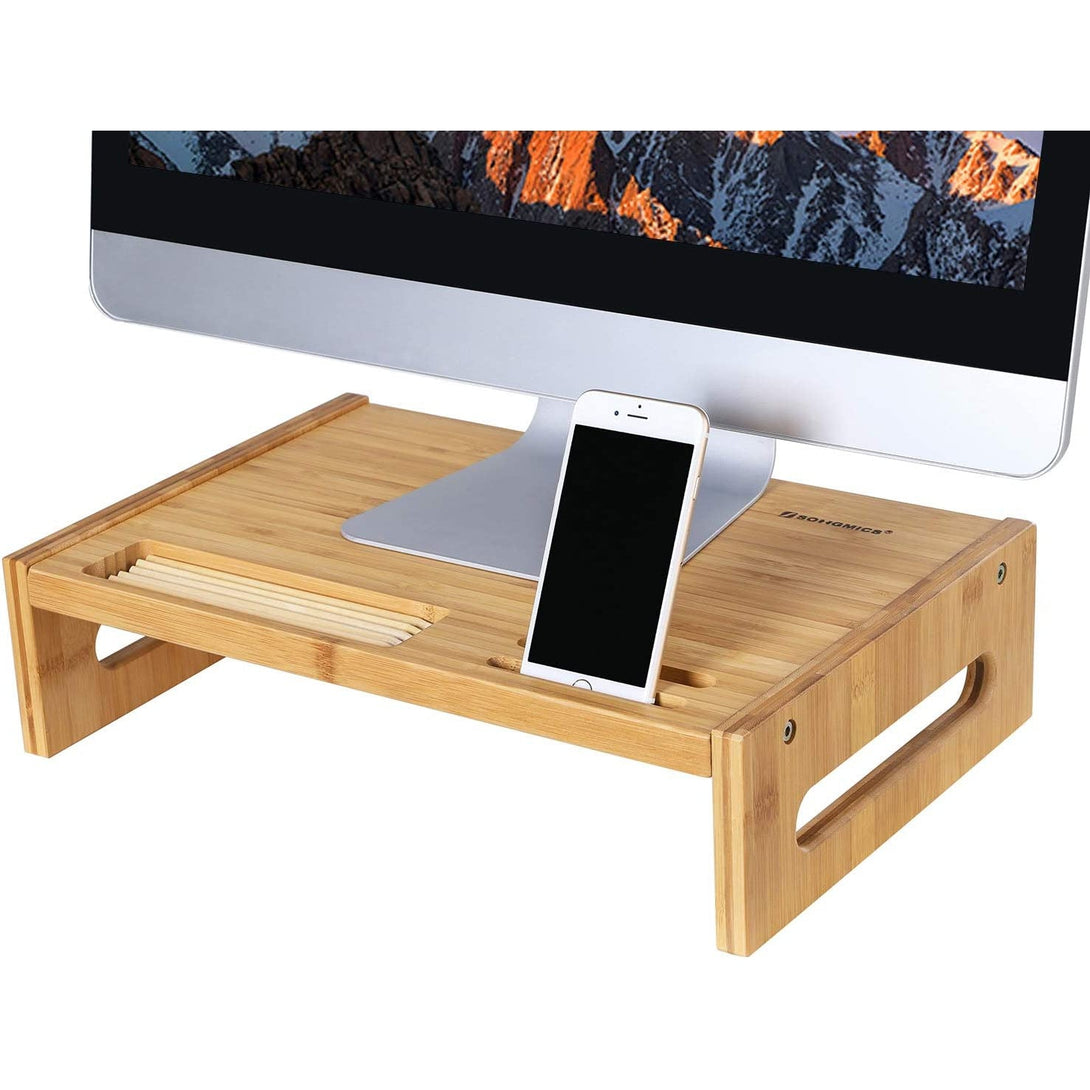 Stalak za monitor od bambusa, stolni organizator visine 10 cm | SONGMICS-Vasdom.hr