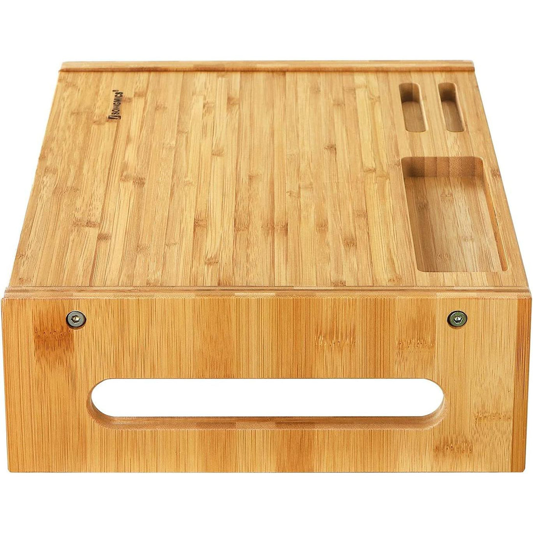 Stalak za monitor od bambusa, stolni organizator visine 10 cm | SONGMICS-Vasdom.hr