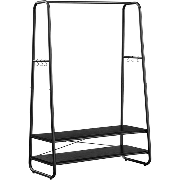 Stalak za odjeću i kapute s 2 police, 45 x 100 x 160 cm , crne boje | VASAGLE-Vasdom.hr