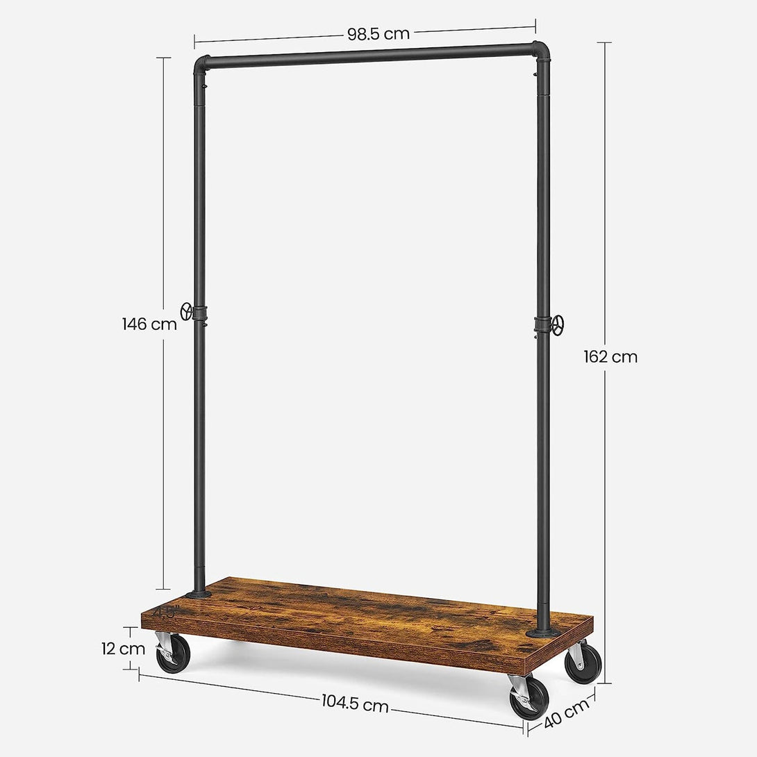 Stalak za odjeću s policom, nosivosti do 90 kg, 40 x 104,5 x 160 cm, crno smeđi | SONGMICS-Vasdom.hr