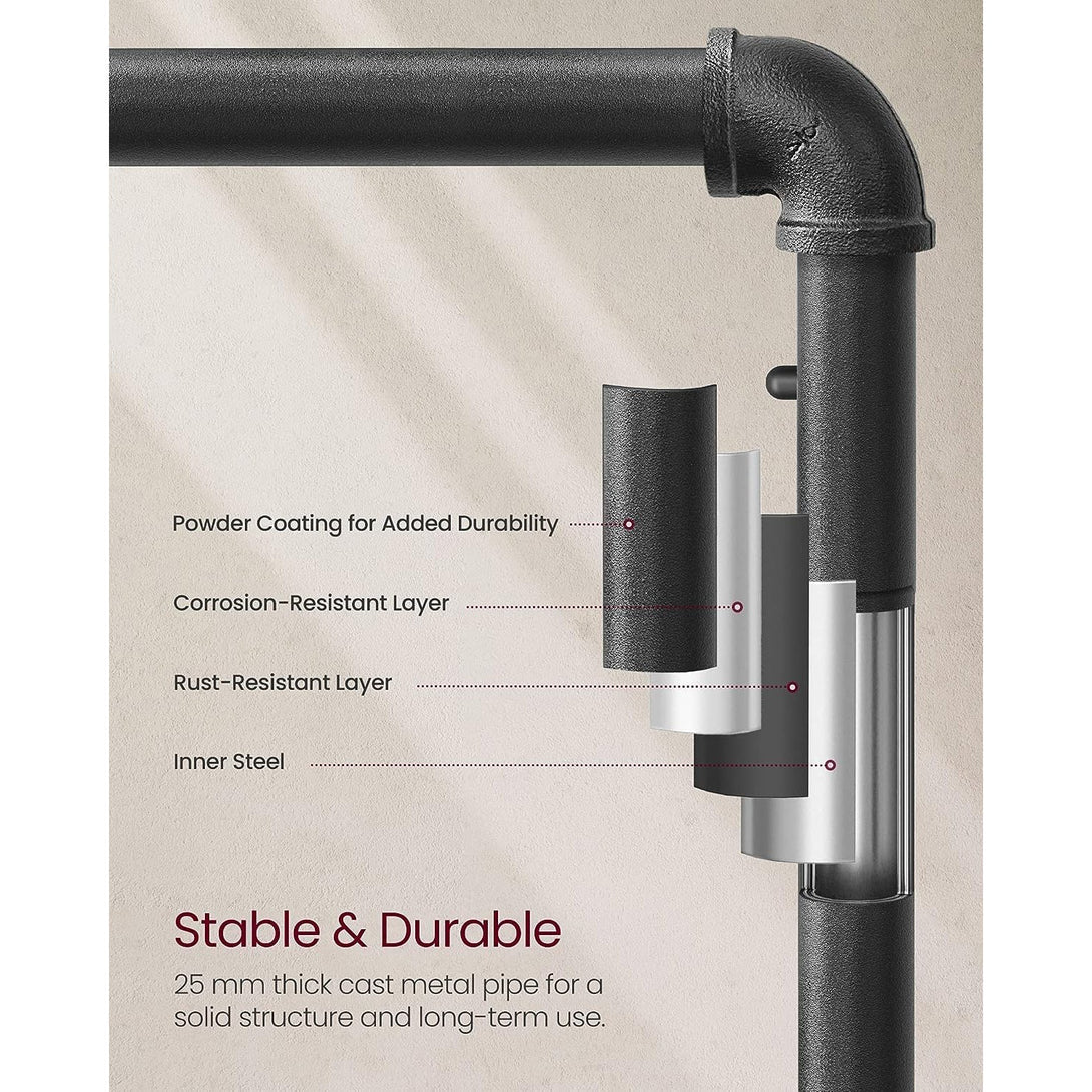 Stalak za odjeću s policom, nosivosti do 90 kg, 40 x 104,5 x 160 cm, crno smeđi | SONGMICS-Vasdom.hr