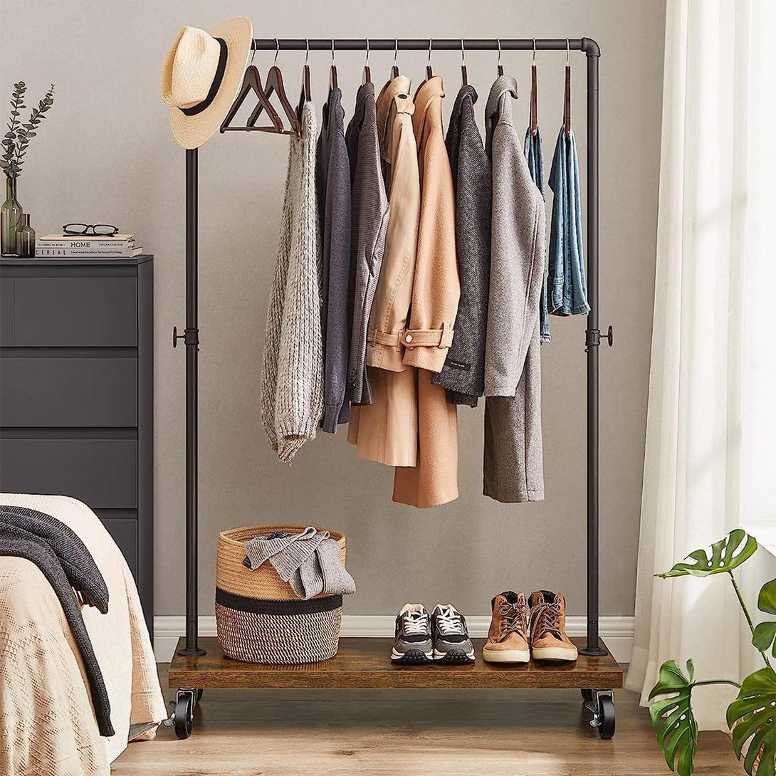 Stalak za odjeću s policom, nosivosti do 90 kg, 40 x 104,5 x 160 cm, crno smeđi | SONGMICS-Vasdom.hr