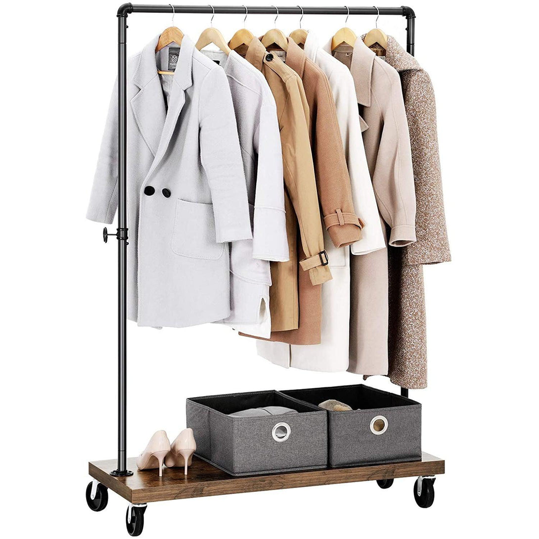 Stalak za odjeću s policom, nosivosti do 90 kg, 40 x 104,5 x 160 cm, crno smeđi | SONGMICS-Vasdom.hr