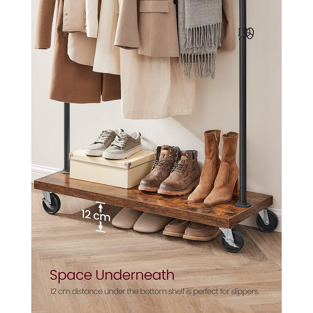 Stalak za odjeću s policom, nosivosti do 90 kg, 40 x 104,5 x 160 cm, crno smeđi | SONGMICS-Vasdom.hr