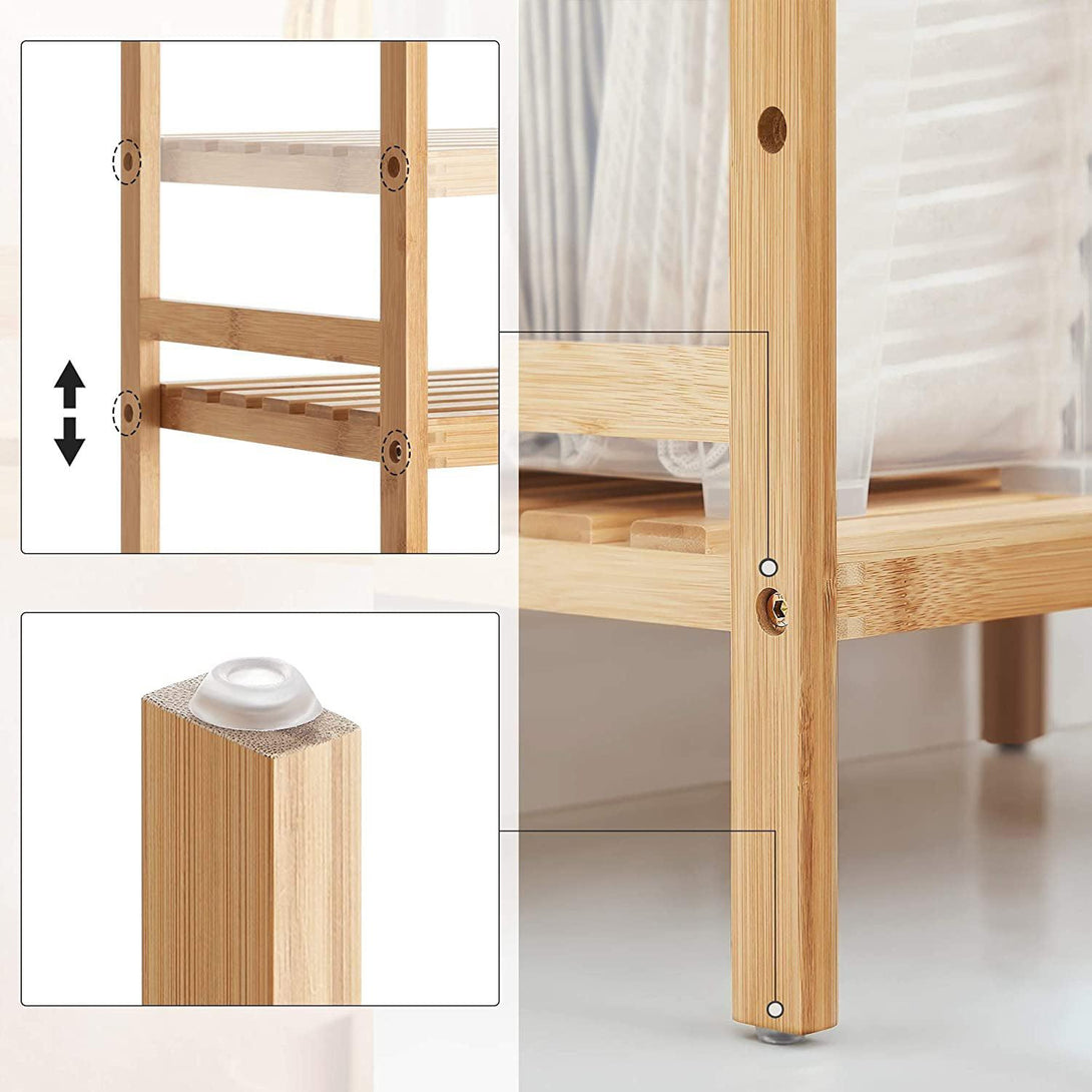 Stalak za pohranu s 3 police od bambusa 45 x 80 x 31,5 cm | SONGMICS-Vasdom.hr