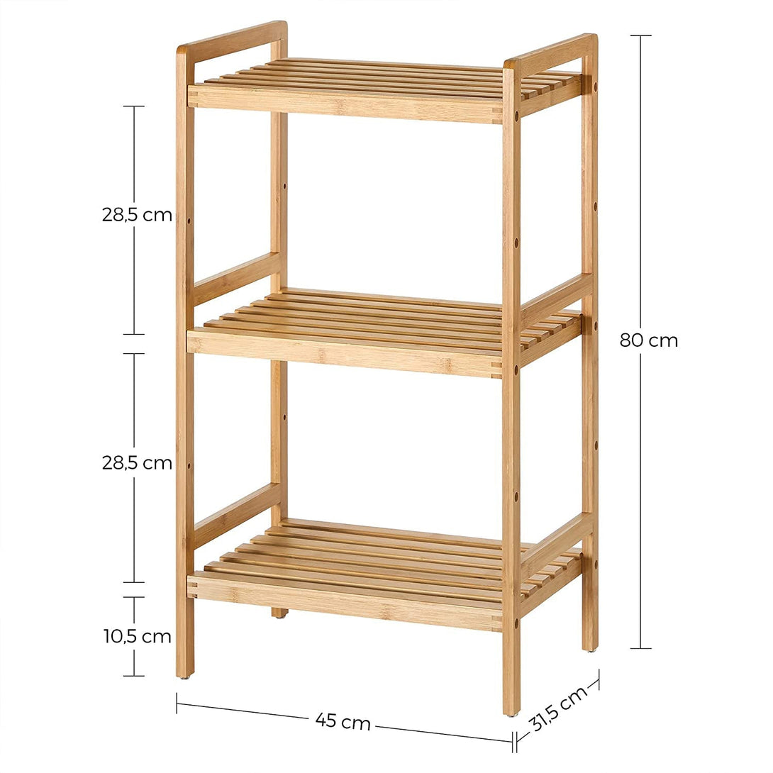 Stalak za pohranu s 3 police od bambusa 45 x 80 x 31,5 cm | SONGMICS-Vasdom.hr