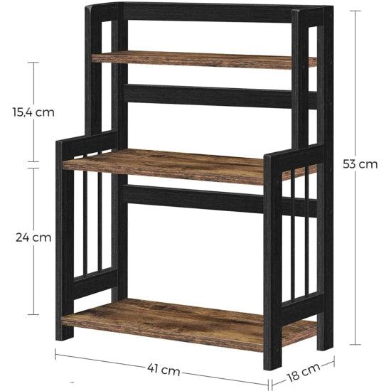 Stalak za začine od bambusa na 3 razine, vintage smeđa i crna boja | SONGMICS-Vasdom.hr