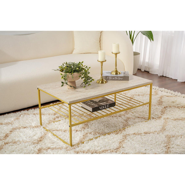 Stolić za kavu Asude - Gold, Travertine-Vasdom.hr
