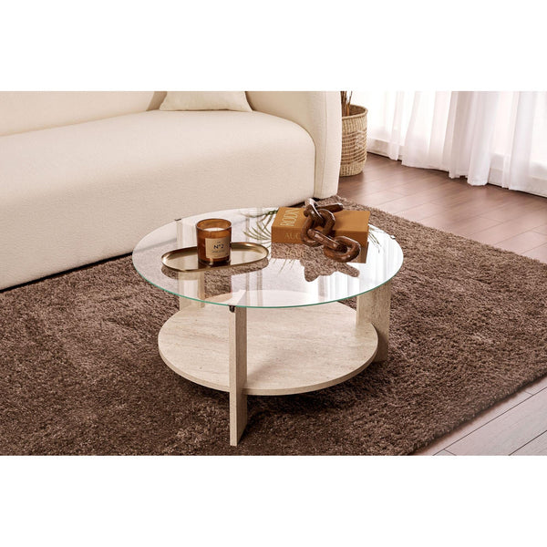 Stolić za kavu Clara - Travertine, Transparent-Vasdom.hr