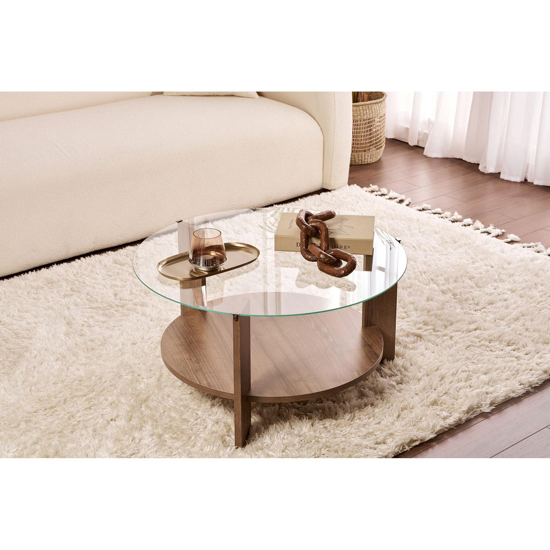 Stolić za kavu Clara - Walnut, Transparent-Vasdom.hr