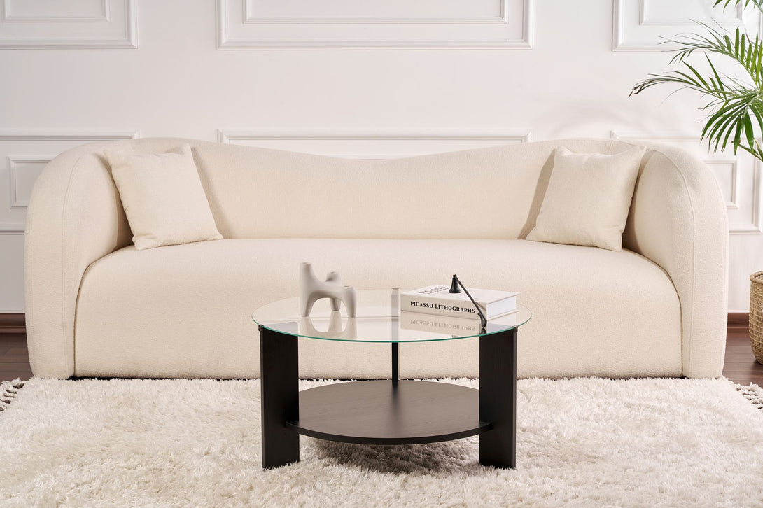 Stolić za kavu Clara - Wood Black, Transparent-Vasdom.hr