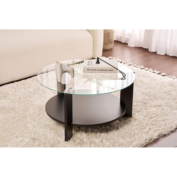 Stolić za kavu Clara - Wood Black, Transparent-Vasdom.hr